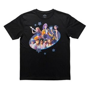 Netflix K-Pop Demon Hunters Graphic T-Shirt Black Kids Large L Double‎ Sided